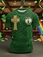 abordables T-shirts de la Saint-Patrick-T-shirt à manches courtes pour homme de la Saint Patrick léprechaun d'Irlande T-shirt graphique shamrock irlandais impression 3D col ras du cou haut de la Saint Paddy