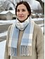 abordables Bufandas de mujer-Bufanda de poliéster de lana sintética para mujer, diseño a cuadros, varios colores, perfecta para invierno y ropa informal.