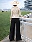 economico Tailleur pantalone della mamma-Tuta Completo Pantalone Tre Pezzi Lunghezza al pavimento Abito da cerimonia per signora Mezza Manica Scollo Tondo Elegante Festa Formale Ospite di nozze Chiffon Raso Con Stola con Perline Spacco sul