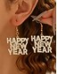abordables Boucle d&amp;#39;oreille pour femme-Boucles d'oreilles « Bonne année » en alliage pour femmes – strass étincelants, multicolores, parfaites pour les fêtes et les occasions spéciales