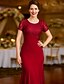 tanie Długość herbaty-Krój A Do kolan Sukienka na imprezę Sukienka koktajlowa Sukienka dla gościa weselnego Sukienka dla matki panny młodej Krótki rękaw Półgolf Elegancja Zabytkowe Ozdobny Spotkanie towarzyskie Kolacja