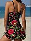 voordelige Tankini's-Dames Zwemkleding Tankini Rok Zwempak Elegant Vakantie Bloemig Grafisch V-hals Mouwloos Badpakken