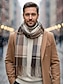 abordables Cravates et nœuds papillon pour hommes-Écharpe pour homme en imitation laine et polyester, motif à carreaux, plusieurs couleurs, idéale pour offrir.