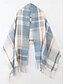 abordables Bufandas de mujer-Bufanda de poliéster de lana sintética para mujer, diseño a cuadros, varios colores, perfecta para invierno y ropa informal.