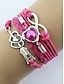preiswerte Valentinstag-Damenarmbänder im Boho-Stil aus Legierung und Kunstleder, mehrfarbig mit Herz- und Unendlichkeitssymbolen – perfekt für Valentinstag und Freizeitkleidung