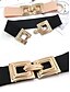 billige Kvinders bælte-Elastisk nylonbælte til kvinder med firkantet guldspænde, fås i flere farver, perfekt til både afslappede og formelle lejligheder