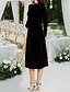 economico Lunghezza alla caviglia-Abito in velluto fino alla caviglia in stile Sheath Column Abito da ballo Abito da festa Abito per la madre della sposa maniche lunghe scollo rotondo elegante vintage festa con ricami