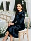 economico Lunghezza alla caviglia-Abito in velluto fino alla caviglia in stile Sheath Column Abito da ballo Abito da festa Abito per la madre della sposa maniche lunghe scollo rotondo elegante vintage festa con ricami