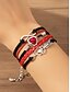 preiswerte Valentinstag-Damenarmbänder im Boho-Stil aus Legierung und Kunstleder, mehrfarbig mit Herz- und Unendlichkeitssymbolen – perfekt für Valentinstag und Freizeitkleidung