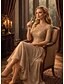 preiswerte Knöchellänge-A-Linie Bodenlang Partykleid Cocktailkleid Kleid für Hochzeitsgäste Brautmutterkleid Halbarm Rundhalsausschnitt Elegant Formell Hochzeitsgast Formeller Abend Chiffon mit Einfarbig