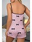 abordables Lencería sexy-Conjunto de pijama sexy con estampado de letras para mujer, ropa de casa, ropa para el hogar