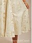 abordables Robe Fleurie-Femmes Robe Midi Robe fourreau Élégant Graphique Sans manches Col carré Champagne