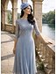 baratos Comprimento do chá-Vestido de festa até o comprimento do chá em forma de coluna vestido de coquetel vestido de convidada de casamento vestido da mãe da noiva elegante vintage simples convidada de casamento com renda em