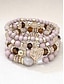 preiswerte Damenarmband-Armbandset im Boho-Stil für Damen aus Acryl und Legierung – verschiedene Farben, Herzanhänger, perfekt für Valentinstag und Alltag