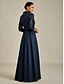Χαμηλού Κόστους Πάρτι Φορέματα-Γυναικεία Μακρύ φόρεμα Φόρεμα σε γραμμή Α Φόρεμα Fit And Flare Κομψό Πάρτι Επίσημο Βραδινό Πάρτυ Λαχούρι 3/4 Μήκος Μανικιού Κολάρο Πουκαμίσου Βαθυγάλαζο