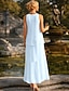 baratos Comprimento do tornozelo-Tubinho Até o Tornozelo Vestido de convidada de casamento Vestido formal Tiered Dress Vestido Para Mãe dos Noivos Sem Manga Decote U Elegante Simples Convidado do casamento Semi formal Chiffon com