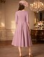 preiswerte Knöchellänge-A-Linie Knöchellänge Partykleid Cocktailkleid Kleid für Hochzeitsgäste Brautmutterkleid Dreiviertelarm V Ausschnitt Elegant Minimalistisch Hochzeitsgast Verlobungsfeier Italienisches Satin mit