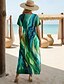cheap Art&amp;Design Dress-Women's Midi Dress Sundress A Line Dress Vacation Casual Beach Going out Regular Fit Ombre Graphic Geometric Short Sleeve Crewneck Blue Pink Purple Green Summer