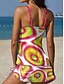 economico Tankini-Per donna Costumi da bagno Tankini Gonna Costume da bagno All'americana Elegante Vacanza Grafico Geometrico Scollo a V Senza Maniche Costumi da bagno