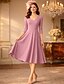 preiswerte Knöchellänge-A-Linie Knöchellänge Partykleid Cocktailkleid Kleid für Hochzeitsgäste Brautmutterkleid Dreiviertelarm V Ausschnitt Elegant Minimalistisch Hochzeitsgast Verlobungsfeier Italienisches Satin mit