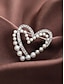 cheap Women's Scarves-Women's Alloy + Faux Pearl Heart Brooch, Multiple Designs Available, Ideal for Valentine's Day, Weddings and Daily Wear