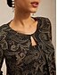 economico Bluse Eleganti-Per donna Camicia Boho Blusa Top Eleganti Glitter Paisley Elegante Manica 3/4 Girocollo Top Regolari Quotidiano Lavoro Ospite di nozze Nero Estate Primavera Autunno