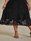 economico Vestiti-Per donna Abito Midi Vestito in Chiffon Elegante Floreale Mezza Manica Scollo a V Nero