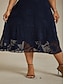 ieftine Rochii-Pentru femei Rochii Midi Rochii din Șifon Rochie A line Elegant Cu Mâneci Largi Zilnic Plajă Invitat la nunta Cu Șiret Fit regulat Floral Manșon Jumate Stil Nautic Bleumarin
