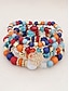 preiswerte Damenarmband-Armbandset im Boho-Stil für Damen aus Acryl und Legierung – verschiedene Farben, Herzanhänger, perfekt für Valentinstag und Alltag