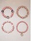 preiswerte Damenarmband-Armbandset im Boho-Stil für Damen aus Acryl und Legierung – verschiedene Farben, Herzanhänger, perfekt für Valentinstag und Alltag