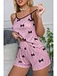 abordables Lencería sexy-Conjunto de pijama sexy con estampado de letras para mujer, ropa de casa, ropa para el hogar