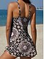 economico Tankini-Per donna Costumi da bagno Tankini Gonna Costume da bagno All'americana Elegante Vacanza Grafico Geometrico Scollo a V Senza Maniche Costumi da bagno