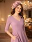 preiswerte Knöchellänge-A-Linie Knöchellänge Partykleid Cocktailkleid Kleid für Hochzeitsgäste Brautmutterkleid Dreiviertelarm V Ausschnitt Elegant Minimalistisch Hochzeitsgast Verlobungsfeier Italienisches Satin mit