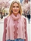 baratos Lenços Femininos-Lenço feminino leve em poliéster – várias cores, design macio e elegante, ideal para férias e uso casual no dia a dia.