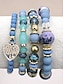 preiswerte Damenarmband-Armbandset im Boho-Stil für Damen aus Acryl und Legierung – verschiedene Farben, Herzanhänger, perfekt für Valentinstag und Alltag