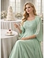 preiswerte Mamas Kleidersets-Zweiteilig Kleid-Sets Bodenlang Kleid für Hochzeitsgäste Brautmutterkleid Ärmellos Quadrathals Elegant Einfach Formell Hochzeitsgast Formeller Abend Chiffon mit Einfarbig