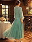 preiswerte Mamas Kleidersets-Kleid Sets Bodenlanges Hochzeitsgastkleid Brautmutterkleid langärmelig quadratischer Ausschnitt eleganter Party einfacher Hochzeitsgast mit einfarbig