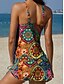 economico Tankini-Per donna Costumi da bagno Tankini Gonna Costume da bagno All'americana Elegante Vacanza Grafico Geometrico Scollo a V Senza Maniche Costumi da bagno