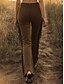 billige Flarebukser for kvinner-Dame Nødbluss Bukser Imiterte semskede bukser Skinny bukser Ferie Fritid Bohem Full lengde Medium Midje Lomme Komfort Myk Avslappet Daglig Strand Mørkebrun Vår Høst Vinter