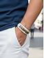 billige Mænds smykker-Herrearmbånd i natursten og kunstlæder, flettet armbånd i afslappet stil i flere farver, herresmykker til hverdagsbrug og street style