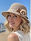 abordables Sombreros de mujer-Sombrero de paja bohemio plegable para mujer: gorra de playa ligera y transpirable de poliéster con lazo floral, varios colores para vacaciones de verano, uso diario informal y viajes.