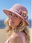 abordables Sombreros de mujer-Sombrero de paja bohemio plegable para mujer: gorra de playa ligera y transpirable de poliéster con lazo floral, varios colores para vacaciones de verano, uso diario informal y viajes.