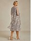 voordelige Jassen-Dames Blazer Jas Ademend Kant Geborduurd Open Voorkant Elegant Bloemig Dagelijks Formeel Bruiloft gast Normaal Ronde hals Normale pasvorm 3/4 mouw bovenkleding Mauve Champagne Licht Paars Zomer Lente