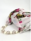 baratos Lenços Femininos-Colar lenço feminino boêmio em chiffon, lenço infinito macio em poliéster com estampa floral e pingente de contas, acessório de moda leve para mulheres, perfeito para uso casual diário, férias e viagens.