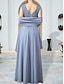 abordables Semi-formel / Cocktail-Robe de mariée invitée A-Line Élégante Robe Mariage Invité Engagement Longueur de Sol Sans Manches Décolleté en V Chiffon avec Applications Châle