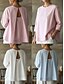 お買い得  無地のブラウス-女性用 シャツ 純色 平織り 旅行度假风 日常 ロングトップス 日常 ワーク 祝日 ブルー ブラック ホワイト ライトグリーン ピンク 夏 春