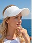baratos Chapéus Femininos-Chapéu feminino casual esportivo com viseira, em malha de poliéster elástica com aba larga, leve, respirável e ajustável, perfeito para uso diário, férias, praia, esportes ao ar livre e viagens.