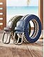 cheap Men's Belts-Men's Elastic Braided Belt, Polyester Material, Multiple Colors, Perfect for Vacation and Casual Daily Wear