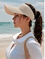 baratos Chapéus Femininos-Chapéu feminino casual esportivo com viseira, em malha de poliéster elástica com aba larga, leve, respirável e ajustável, perfeito para uso diário, férias, praia, esportes ao ar livre e viagens.