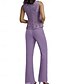 economico Tailleur pantalone della mamma-Completo Pantalone Lunghezza al pavimento Abito da cerimonia per signora Manica Lunga Scollo Tondo Elegante Semplice Ospite di nozze Serata Formale Ricevimento di matrimonio con Applicazioni Tinta